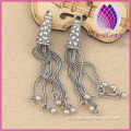 S925 silver tassel with clock-shape cap and small ball for diy jewelry